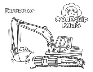 ConEquip Kids Construction Coloring excavator