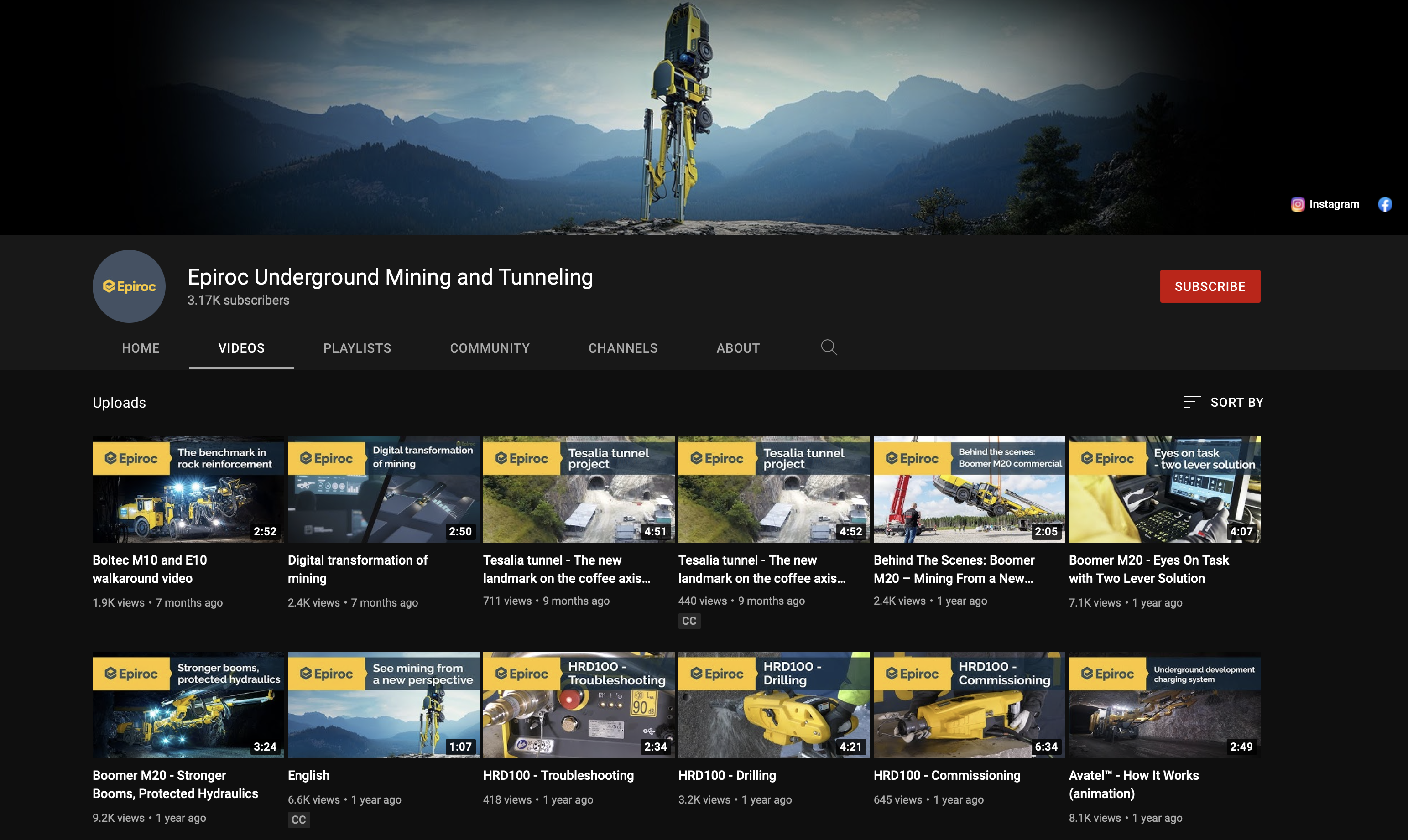 Mining Equipment YouTube Channel