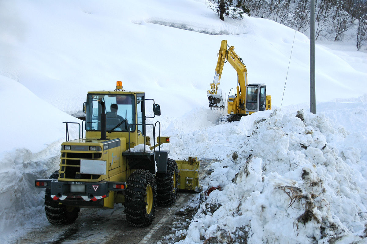 excavator snow