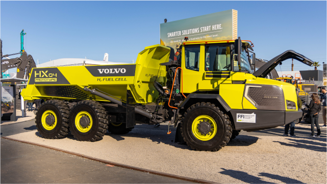 The Volvo HX04 Prototype at CONEXPO 2023, Las Vegas NV. 
