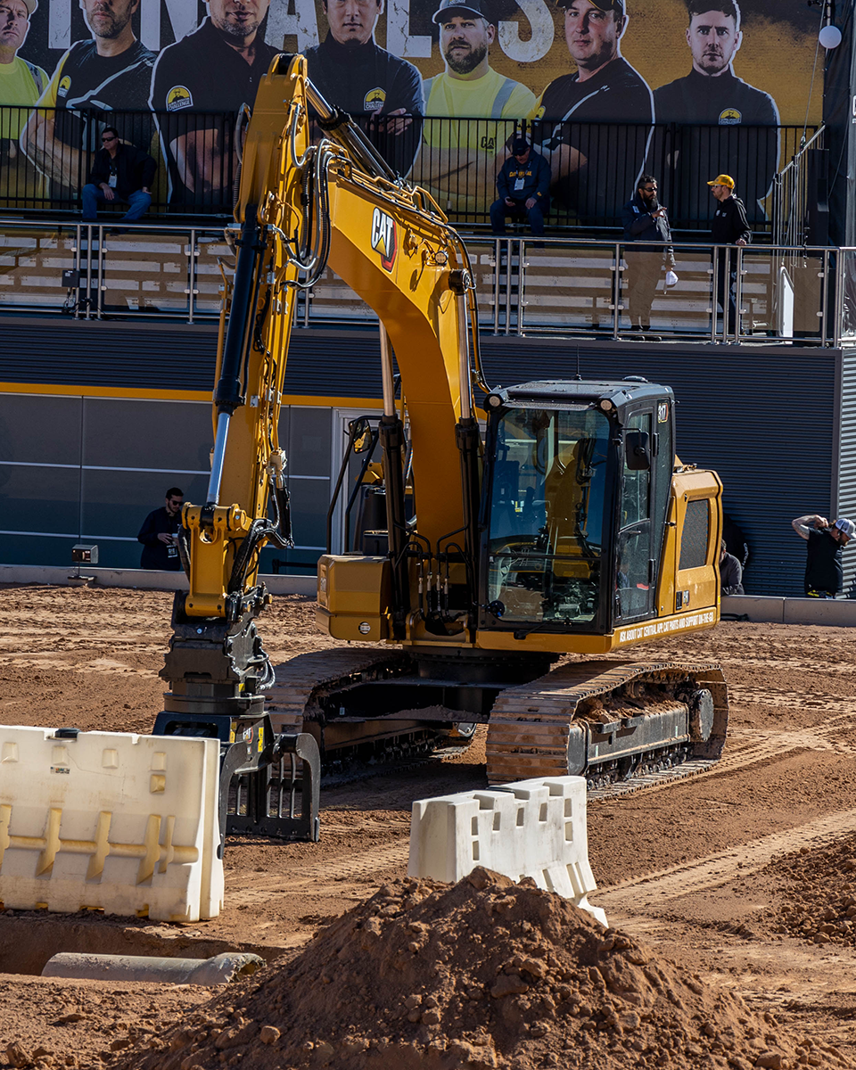 CAT excavator during a demonstration at Conexpo 2024