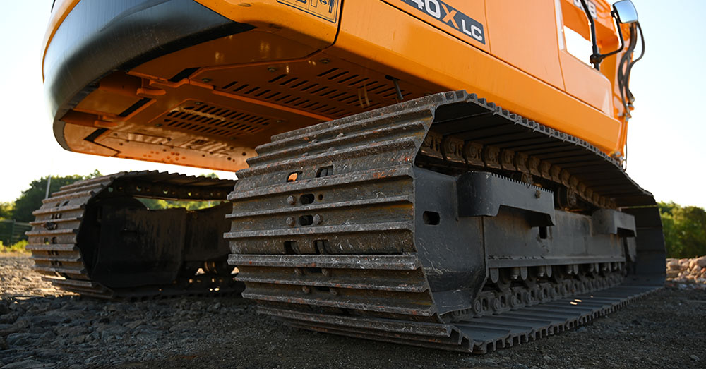 Undercarriage of large excavator