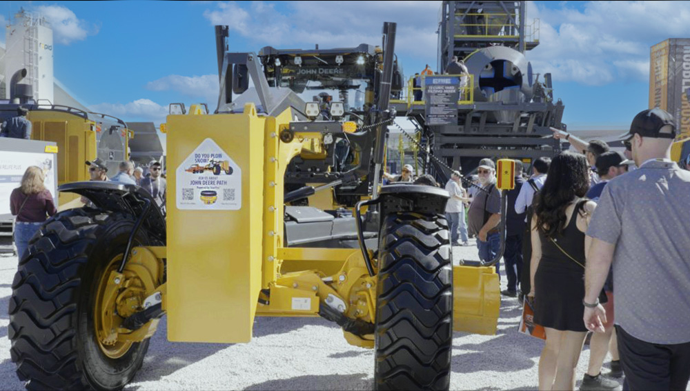 Exterior of the new P-Tier Motor Graders on display at ConExpo 2026