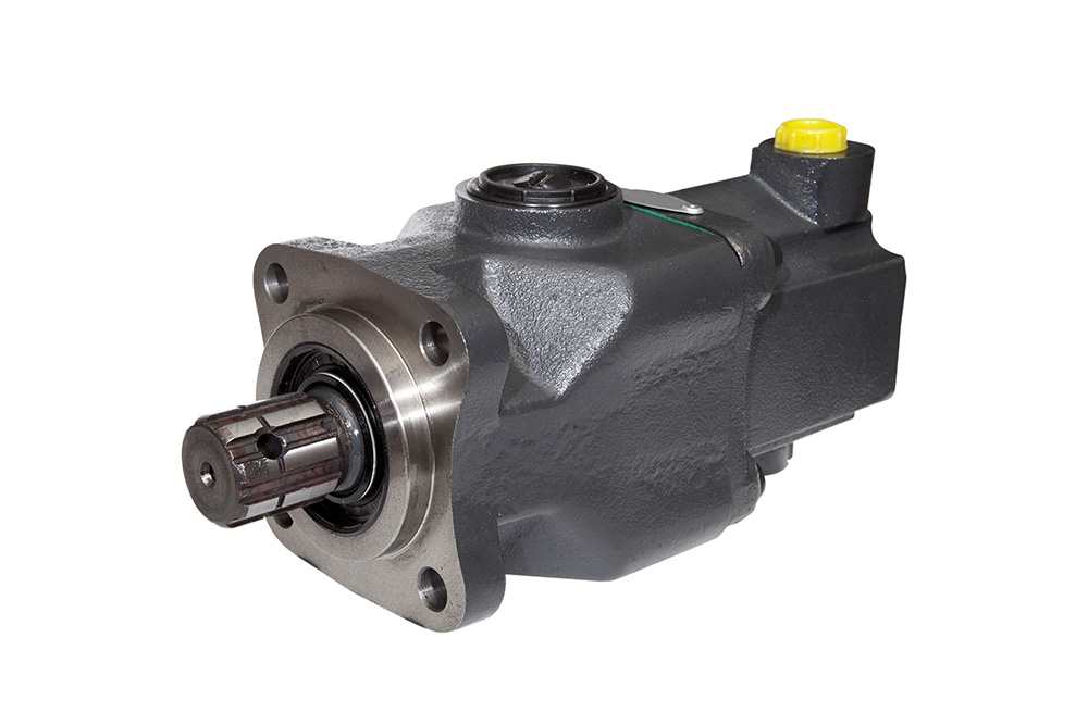 Heavy machinery hydraulic pump on a white background