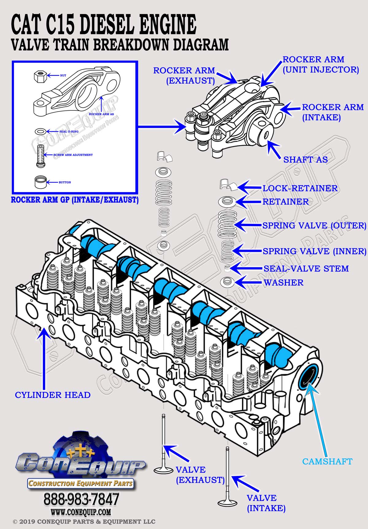 Cat C15 valve train diagram