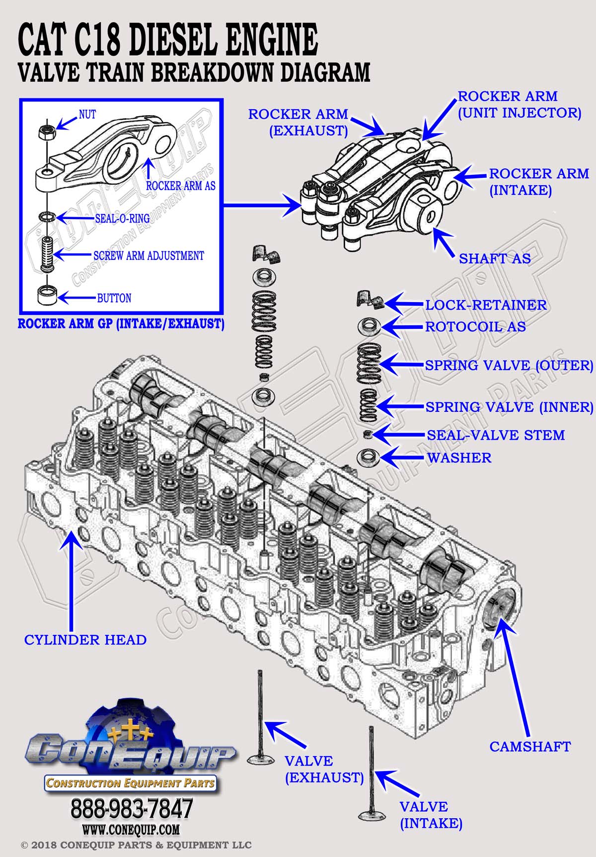 Cat C18 valve train diagram